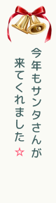 今年もサンタさんが来てくれました